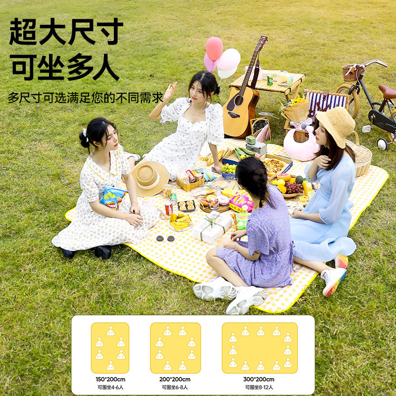 野餐垫防潮垫加厚户外野炊野营沙滩帐篷地垫防水草坪垫郊游野餐布