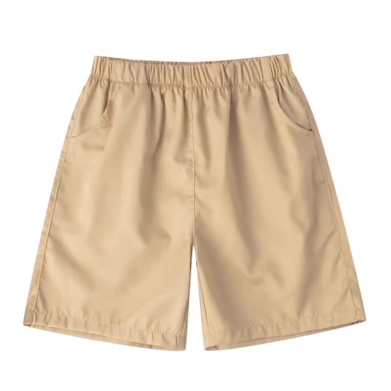 儿童夏季藏青色校服短裤男女童小学生纯色宽松五分校裤纯棉西裤薄 - 图1