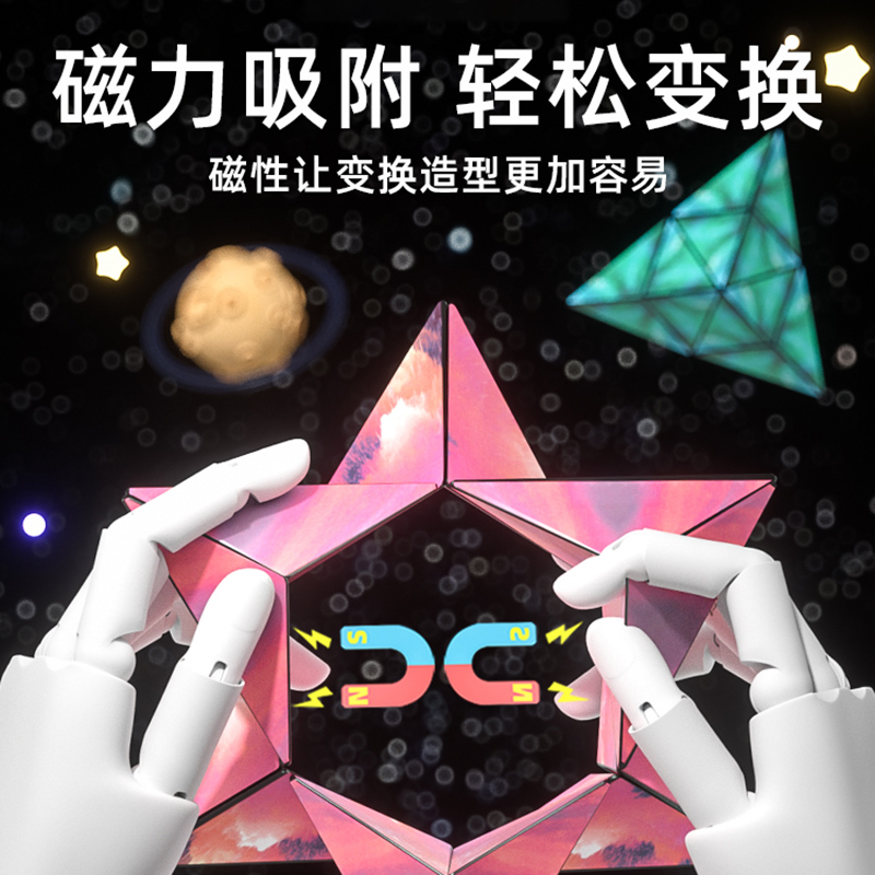 3D立体几何磁性魔方空间思维训练器超炫益智磁力异形百变儿童玩具 - 图1