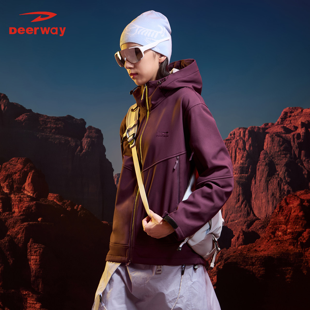 德尔惠秋冬保暖银狐绒软壳夹克男女同款户外徒步登山加绒防风外套,淘宝优惠券,粉丝福利购,淘宝优惠卷