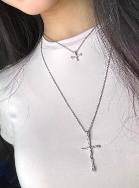 跨境欧美金属十字架项链