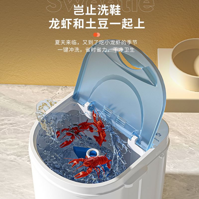 迷你洗衣机小型婴儿童宝宝专用单桶洗鞋机家用洗内衣袜子半自动