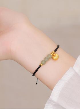 仿和田玉青玉福袋手链女diy琉璃珠手饰简约气质款中国风