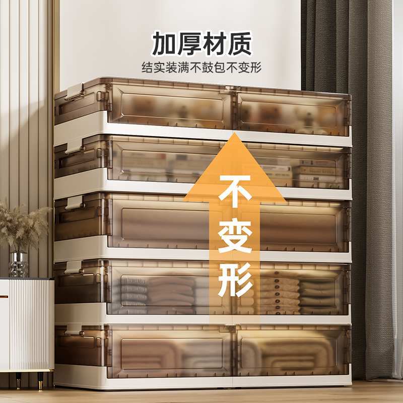 海兴床底收纳箱透明大容量超大抽屉式带滑轮放床下储物扁平收纳盒 - 图2