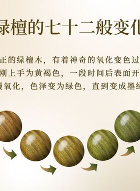 收藏级天然老料绿檀木手串男款檀木盘玩佛珠文玩檀香女生手链木材