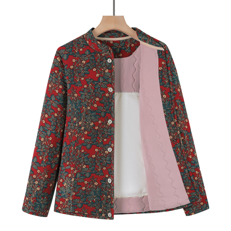 妈妈秋冬装驼绒加厚棉衣中老年人女棉袄保暖内胆奶奶短外套棉服 - 图1