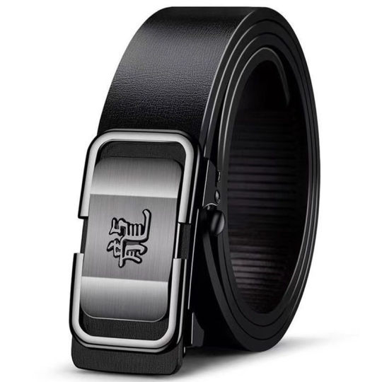 Genuine leather belt for men, genuine cowhide automatic buckle belt for youth, strong, durable and versatile, trendy casual pants belt