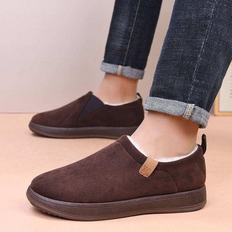 老北京布鞋男冬季加绒加厚羊毛保暖防滑软底一脚蹬中老年棉鞋休闲,淘宝优惠券,粉丝福利购,淘宝优惠卷