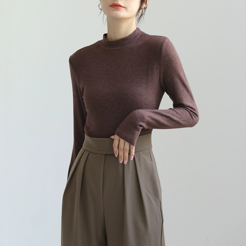 德绒打底衫女秋冬白色内搭加厚小立领长袖t恤半高领修身保暖上衣,淘宝优惠券,粉丝福利购,淘宝优惠卷