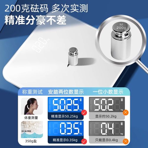 ANTA安踏体重秤家用精准小型电子秤智能减肥体脂秤人体称重计 - 图1