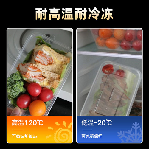 圆形打包盒一次性餐盒长方形饭盒塑料碗筷加厚透明食品级快餐汤碗 - 图0