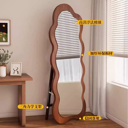 中古全身镜家用落地镜网红镜穿衣镜黑色卧室试衣大镜子落地式真实 - 图1