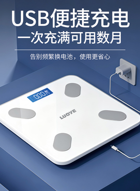 电子秤体重秤家用精准阿福智能体脂称人体称减肥电子称充电款称重