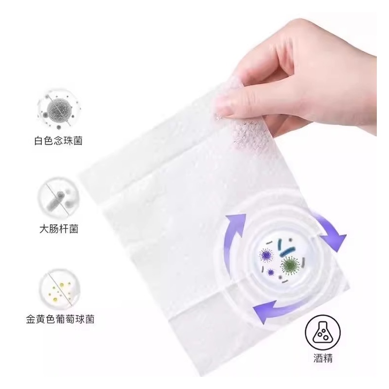 75度酒精消毒湿巾80抽家用卫生杀菌湿纸巾大包实惠装清洁抑菌lly
