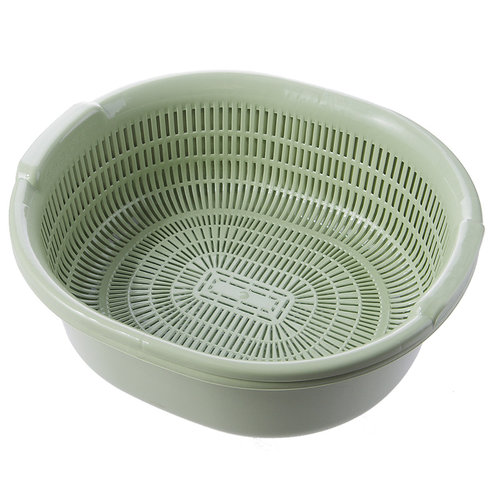 厨房双层塑料滴水篮洗菜盆洗水果篮多用淘米器洗菜篮沥水篮滤水筛 - 图3