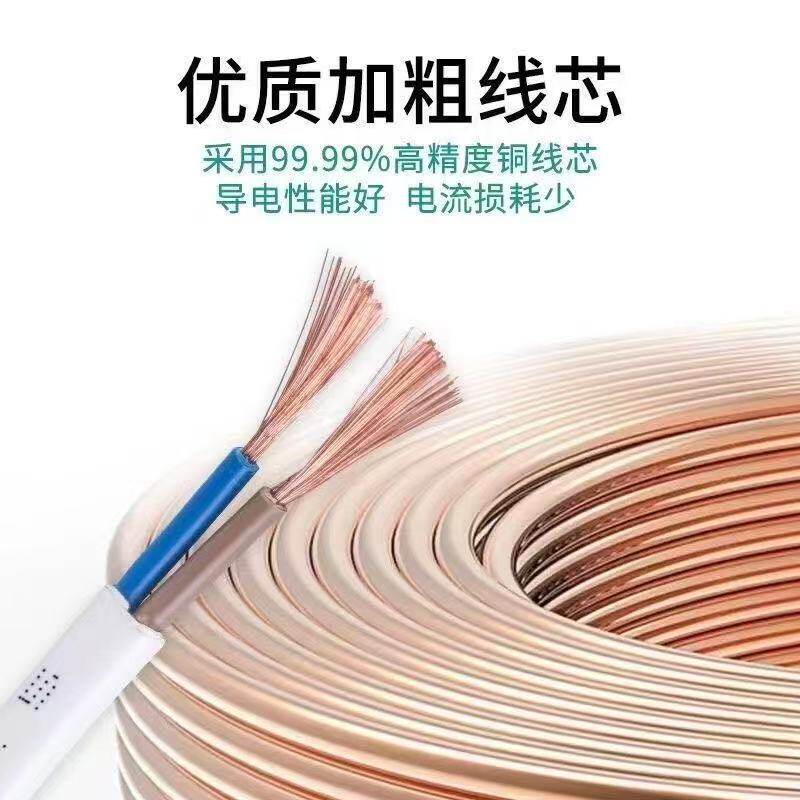 纯铜二芯RVVB平行护套线0.5/0.75/1/1.5/2.5家用电缆多股软电源线 - 图1