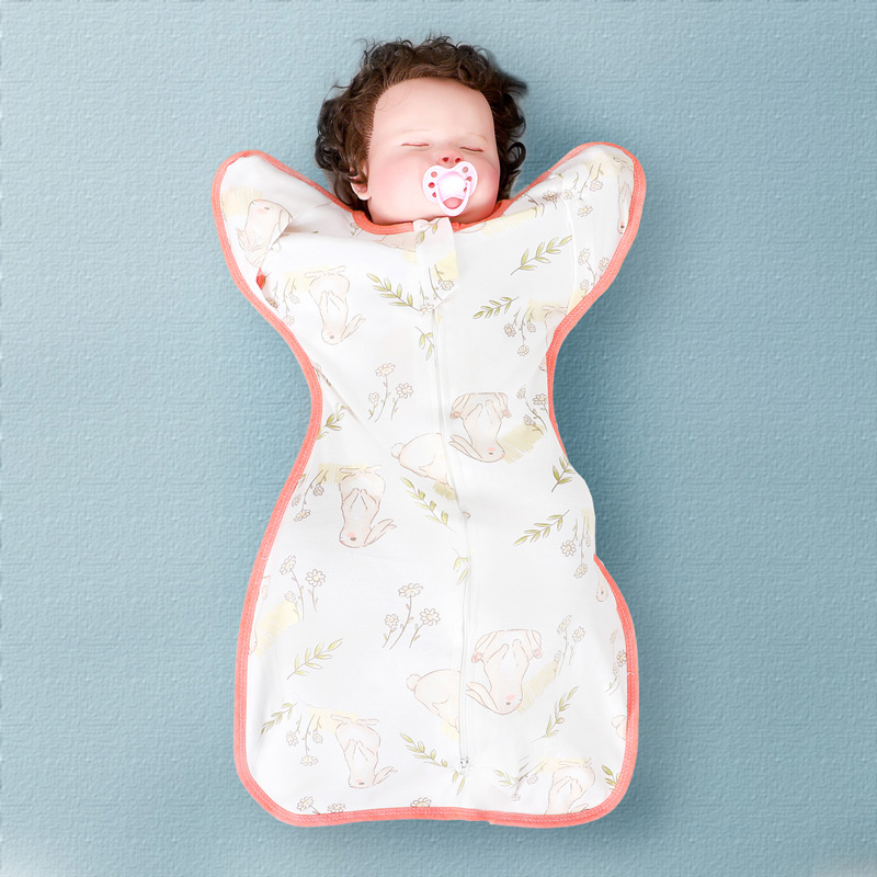 宝宝投降式睡袋新生儿襁褓裹单包被婴儿夹棉防惊跳初生睡带母婴-图1