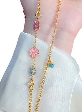 金店同款沙金庄生晓梦脉脉花蝶项链双面蝴蝶吊坠甜美百搭女