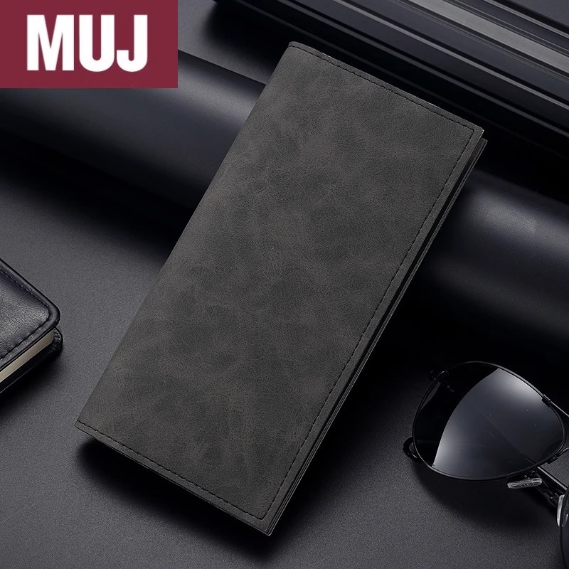 日本进口卡包钱包一体男士超薄长款皮夹软皮钱夹多卡位皮夹子新款 - 图1