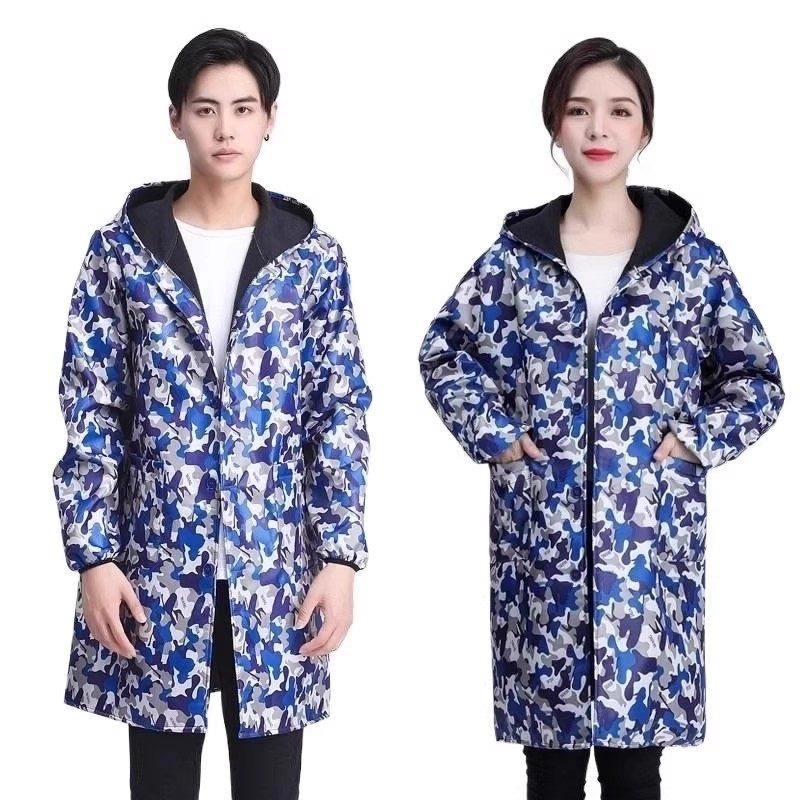 加绒防水连帽迷彩罩衣工作服大褂外穿成人耐脏厨房长袖围裙外套,淘宝优惠券,粉丝福利购,淘宝优惠卷
