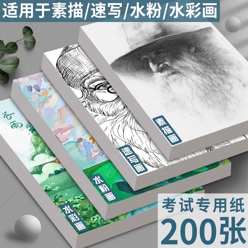 100张素描纸加厚美术画纸4k绘画纸铅画纸初学者儿童a3画画白纸美术生专用水彩纸8k四八开a4速写16k学生用描画 - 图0