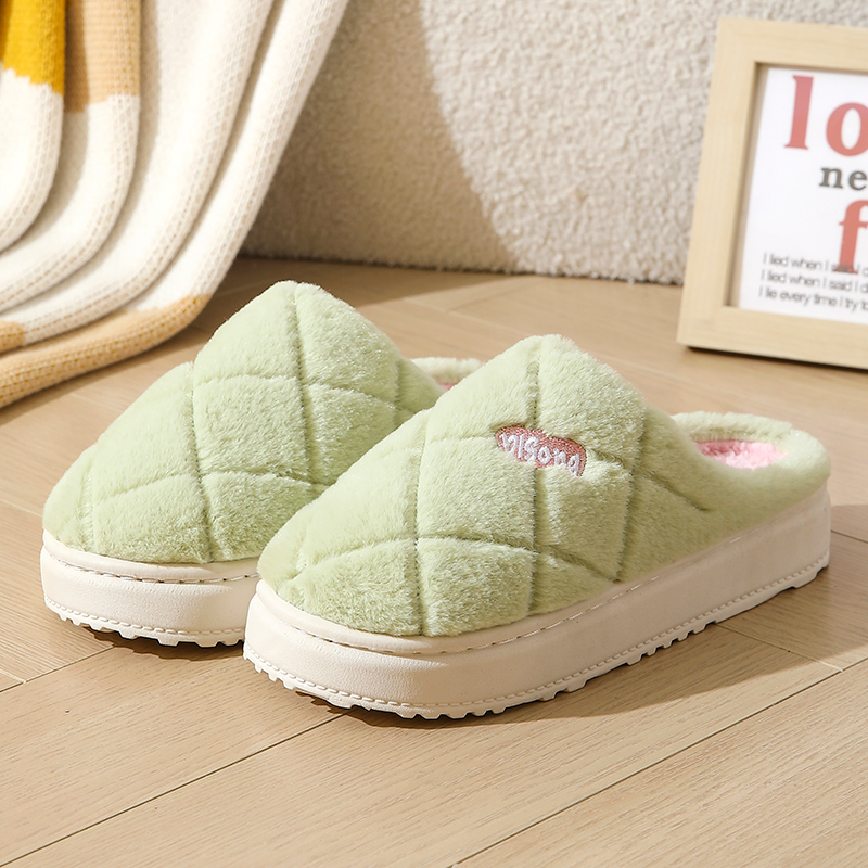 冬季棉拖鞋男居家防滑耐磨厚底2025新款室内保暖加厚毛绒情侣拖鞋