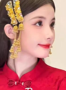 易梦玲升级款diy长流苏发夹独特小众设计蒙古族个性新娘边夹女