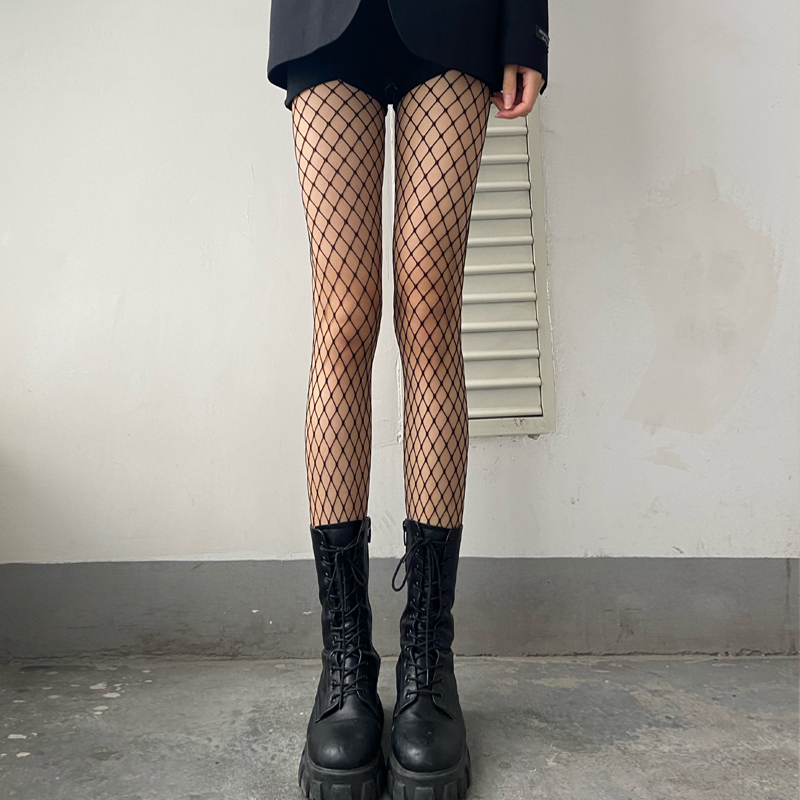 黑色薄款ins潮性感渔网袜防勾丝 天天特卖工厂店连裤袜/打底袜