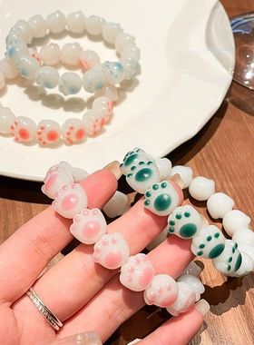 猫爪菩提手串盘玩珠子佛珠小学生闺蜜手链儿童盘珠菩提子女款精致