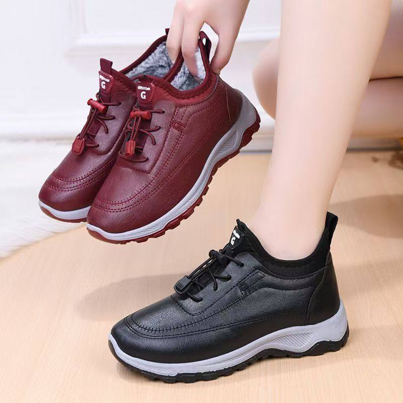 冬季加厚棉鞋女中老年人加绒妈妈雪地靴奶奶短筒靴子防水防滑红色,淘宝优惠券,粉丝福利购,淘宝优惠卷