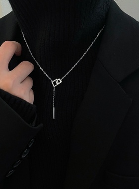 秋冬毛衣链钛钢不掉色长款高级感百搭ins风轻奢小众双层项链吊坠