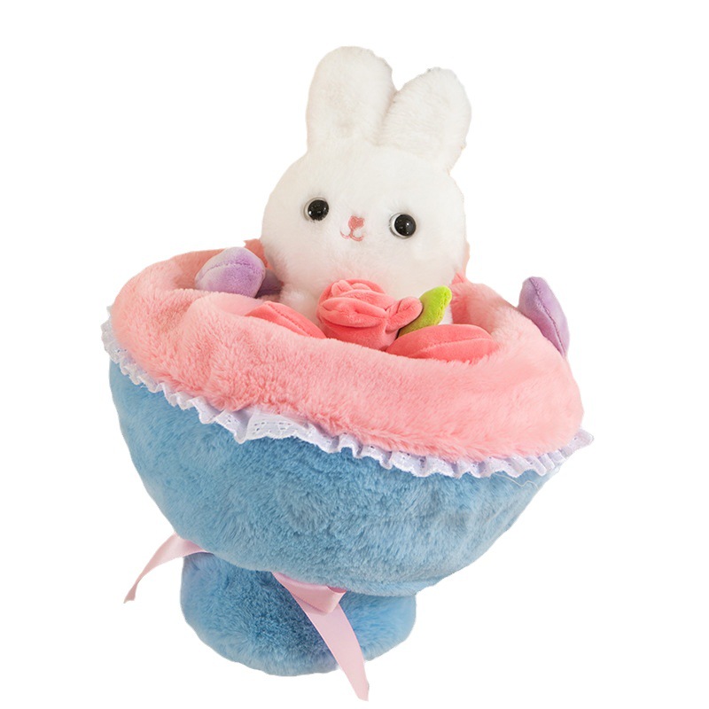 公主兔子变身花束玩偶创意公仔毛绒玩偶母亲节毕业季兔子娃娃玩具