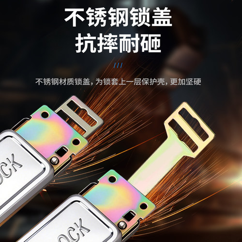 卷帘门锁卷闸门锁通用型商铺防盗铜中开车库门锁配件锁芯底开大门 - 图2