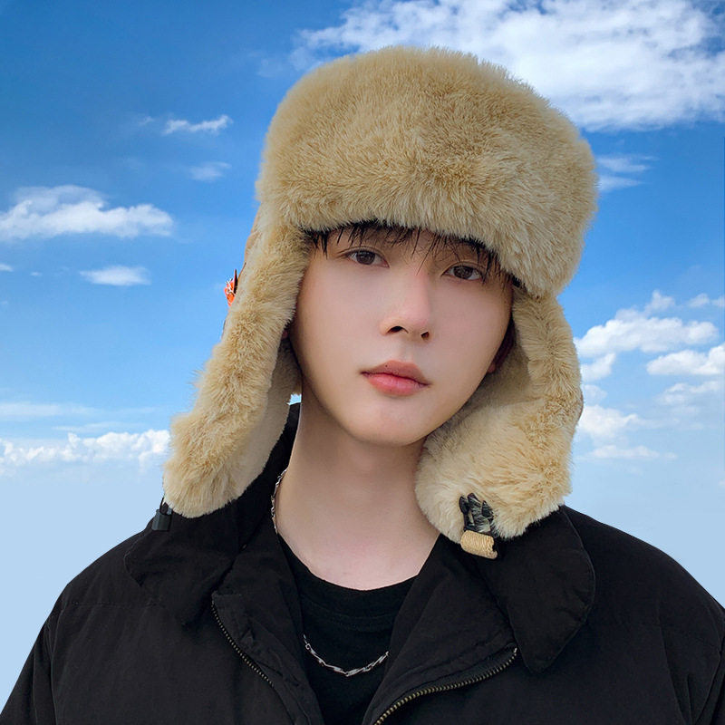 帽子雷锋帽男2025新款冬季骑行防风保暖护耳棉帽加绒加厚防寒黑色,淘宝优惠券,粉丝福利购,淘宝优惠卷