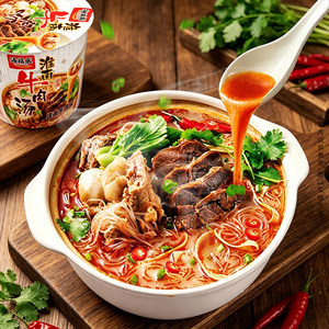 海福盛淮南牛肉粉丝汤速食米线方便食品夜宵非油炸酸辣红薯粉桶装