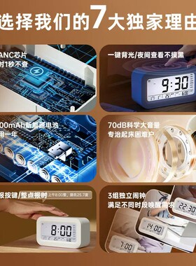 2026新款闹钟学生专用起床神器智能初高中儿童男女孩学习电子计时