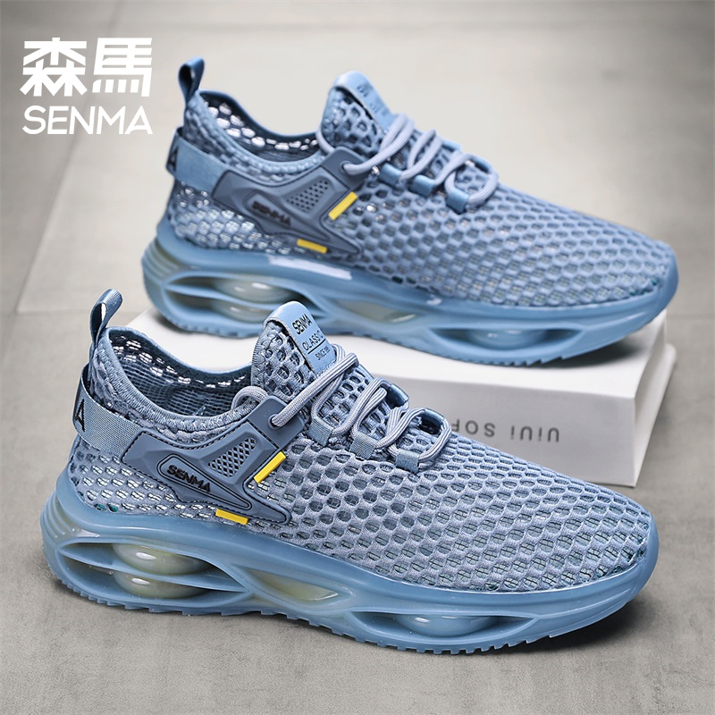 森马2025男女运动鞋夏季新款跑步轻便镂空鞋透气网面运动鞋 - 图0
