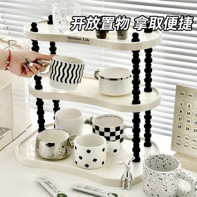好看的杯子收纳置物架水杯高级感轻奢茶杯咖啡杯餐边柜放置架台面,淘宝优惠券,粉丝福利购,淘宝优惠卷