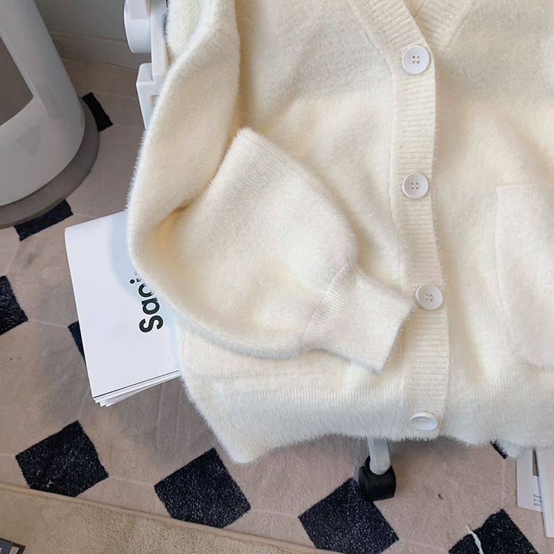 2025新款春季毛茸茸针织毛衣开衫女加厚保暖大码内搭长袖上衣女,淘宝优惠券,粉丝福利购,淘宝优惠卷