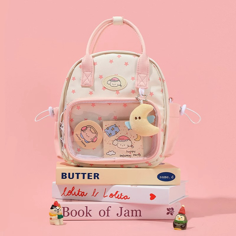 2025新款可爱痛包双肩小食量少女娃包日常斜挎包出游小背包蓝色,淘宝优惠券,粉丝福利购,淘宝优惠卷