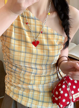 卡通可爱小狗串珠吊坠项链女多巴胺彩色长款可调节卫衣链百搭配饰