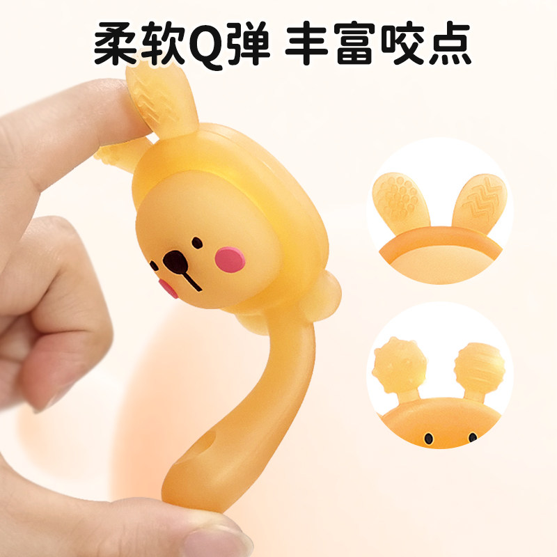 婴儿手摇铃牙胶咬胶3-6月幼儿安抚摇铃咬咬乐抓握小月龄玩具硅胶,淘宝优惠券,粉丝福利购,淘宝优惠卷