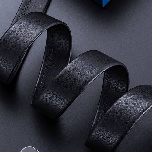 无头皮带男真皮腰带自动扣无扣头牛皮裤腰带皮带身条多规格 - 图1