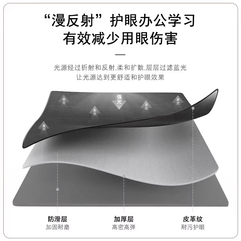 皮革鼠标垫超大号电脑桌垫老板办公室桌面垫键盘书桌垫子加厚桌布 - 图0
