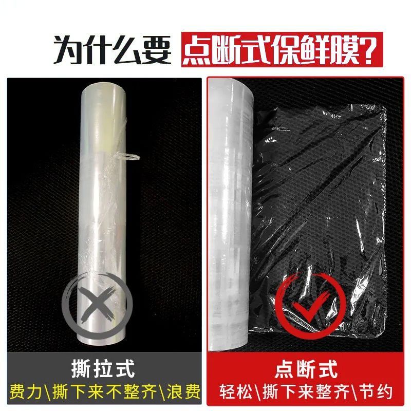 保鲜膜食品级家用经济型耐高温厨房防尘保鲜点断式易撕拉 - 图0