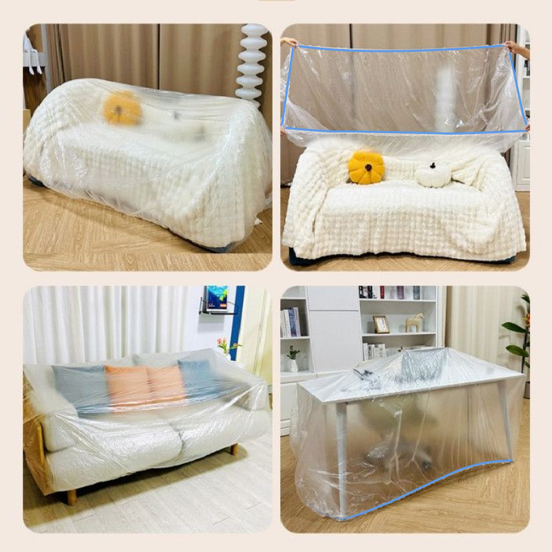 防尘罩万能全盖装修防尘塑料家具保护膜一次性松紧床罩防尘盖全包 - 图3