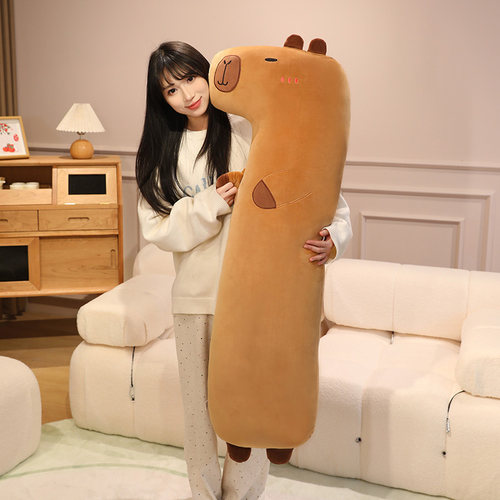 卡皮巴拉长条抱枕女生睡觉夹腿侧睡枕头专用靠垫玩偶床上可拆洗 - 图1