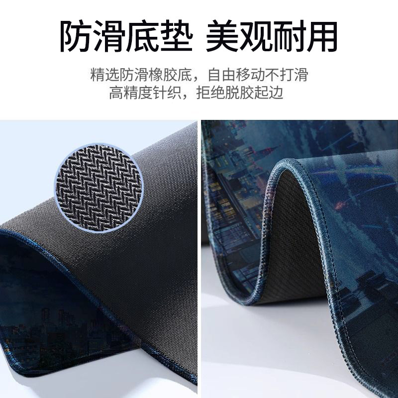 超大鼠标垫二次元电竞办公电脑桌垫子海贼王快捷键桌面防滑锁边