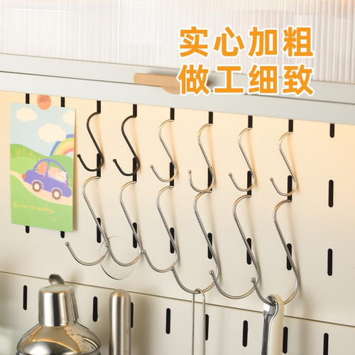 不锈钢S型挂钩加粗腊肉钩宿舍挂衣钩多功能s挂钩s钩子家用厨房 - 图2