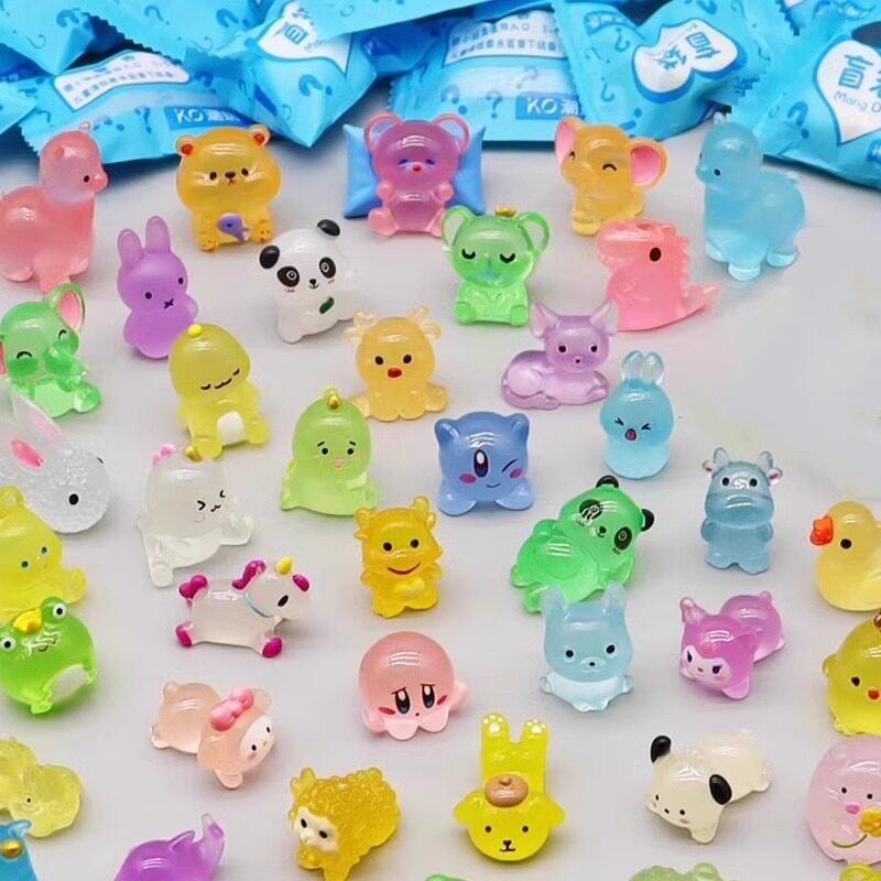 彩色夜光小乌龟抖音爆款网红乌龟对对碰玩具摆件海龟动物盲袋批发